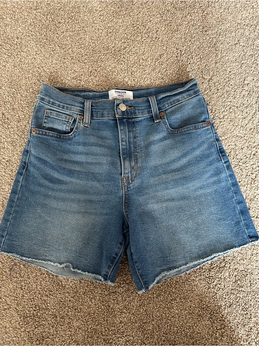 Denizen from Levi's Light Blue Raw-Hem High-Rise Jean Shorts